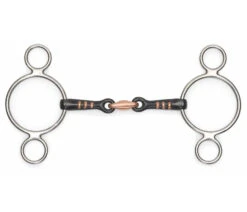 Shires Two Ring Sweet Iron Gag With Raised Ribs Bit