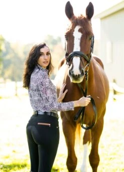 KL Select Gabrielle Breech -Riding Apparel Store KLSelectBlackCognacwHorse