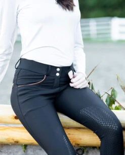 KL Select Gabrielle Breech -Riding Apparel Store KLSelectKPBlackCognacwHorse