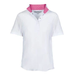 Ovation Ellie Tech Show Shirt - Childs Short Sleeve 6 Ovation Ellie Tech Show Shirt - Childs Short Sleeve -Riding Apparel Store OvationElliewhite pink horses
