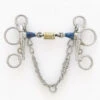 Blue Steel Tom Thumb Pelham With Double Jointed Mouth And Loose Brass Roller Disks -Riding Apparel Store cnt24