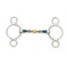 Blue Steel 2-Ring Gag With Loose Brass Roller Disks -Riding Apparel Store cnt31