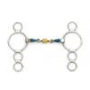 Blue Steel 3-Ring Gag With Loose Brass Roller Disks 1 Blue Steel 3-Ring Gag With Loose Brass Roller Disks -Riding Apparel Store cnt32
