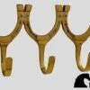 Brass Triple Horseshoe Hook -Riding Apparel Store hfp4